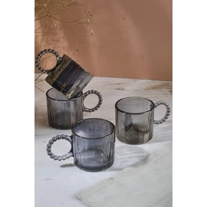 Ringo Line Füme 4'lü 200ML Boncuk Kulplu Kupa