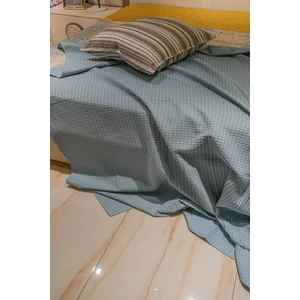 Premium %100 Pamuk Tek Kişilik Yazlık Pike, Yatak Örtüsü, Terletmez Kumaş(Petrol Mavisi) (160X240CM)