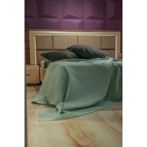 Premium %100 Pamuk Tek Kişilik Yazlık Pike, Yatak Örtüsü, Terletmez Kumaş(Nil YEŞİLİ)(160X240CM)