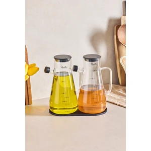 Gael Black 2’li 900 ml Tepsili Yağlık-Sirkelik Seti 3 Parça Borosilikat