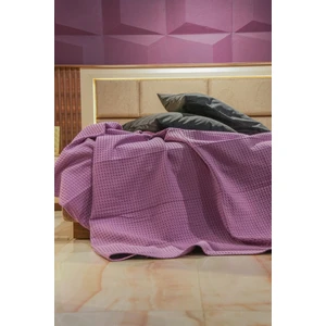 Premium %100 Pamuk Tek Kişilik Yazlık Pike, Yatak Örtüsü, Terletmez Kumaş (Mor Renk) (160X240CM)