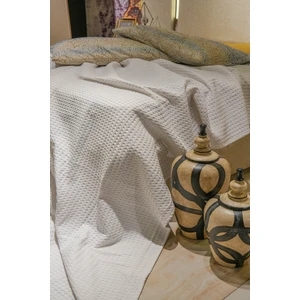 Premium %100 Pamuk Tek Kişilik Yazlık Pike, Yatak Örtüsü, Terletmez Kumaş(Beyaz Renk) (160X240CM)