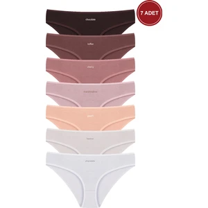 Kadın 7'li Desenli Pamuklu Likralı Külot