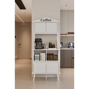 Forme beyaz Mdf Raflı Kahve Köşesi 172CM