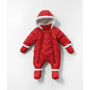 C&s Şerit ve Bombeli Desenli Pati Detaylı Kapüşonlu, Patikli ve Eldivenli Kız Çocuk Kozmonot Tulum Mont