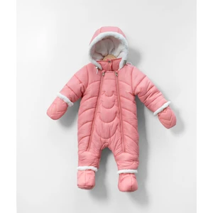 C&s Şerit ve Bombeli Desenli Pati Detaylı Kapüşonlu, Patikli ve Eldivenli Kız Çocuk Kozmonot Tulum Mont