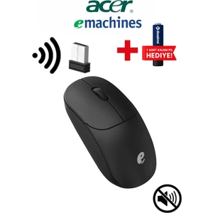 eMachines Sessiz Kablosuz Mouse – USB Alıcılı, Pil Hediyeli, Ev ve Ofis için – EAM080