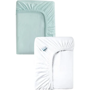 60X120CM %100 Pamuk Mint - Beyaz Lastikli Çarşaf