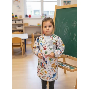 7-11 Yaş, Jungle, Sıvı Geçirmez, Ekstra Büyük Kalıp, Makinede Yıkanabilir, Uzun Kollu Çocuk, Aktivite Mama Önlüğü