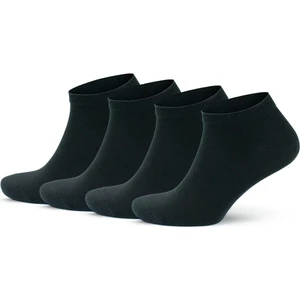 4'lü Pamuklu Kısa Spor Düz Siyah Bilek Boy Koşu Yürüyüş Erkek Patik Çorabı 3114