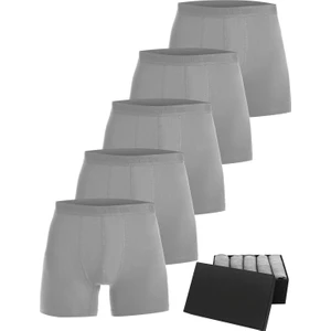 Premium 5’li Erkek Modal Boxer - Hediye Kutulu, Ultra Yumuşak Modal Kumaş, Esnek Kalıp, Etiketsiz ve Kaliteli Boxer
