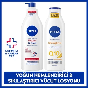Q10 Sıkılaştırıcı Vücut Losyonu 250ML ve Repair&care Nemlendirici Losyon 400ML, Kaşıntı Rahatlatıcı