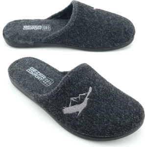 Erkek Kışlık Keçe Çıkarılabilir Cırt Cırtlı Iç Taban Rahat Ev Bahçe Terlik