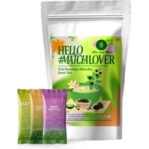 Matcha Deneme Seti 3'lü - Saf, Vanilya, Böğürtlen Aromalı Deneme Matcha Seti 3x3 gr