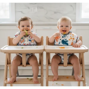 Yorni, 2 Adet, Ekonomik Set, 6-24AY, Family ve Sea Desen, Sıvı Geçirmeyen, Cepli, Cırtlı Mama Önlüğü, Önlük