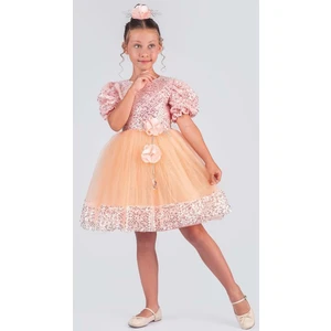 Kız Çocuk Etek Ucu Pullu Venna Abiye Elbise M00761