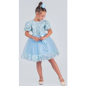 Kız Çocuk Etek Ucu Pullu Venna Abiye Elbise M00761