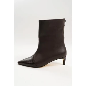 Mio Gusto Kahverengi Croco Detaylı Kadın Ince Topuklu Bot