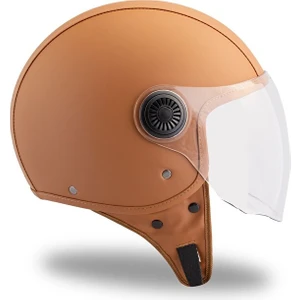 Leather Sand Kahverengi Açık Kask