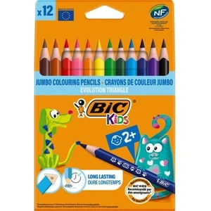 Bic Kids Evolution Üçgen Jumbo Kuru Boya Kalemi 12'li Kutu