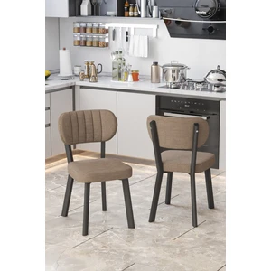 Parla Mutfak Sandalyesi Yemek Odası Bahçe Balkon Otel Restoran Kafe Sandalyesi - 6 Adet - Cappucino