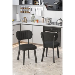 Parla Mutfak Sandalyesi Yemek Odası Bahçe Balkon Otel Restoran Kafe Sandalyesi - 6 Adet - Siyah