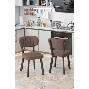 Parla Mutfak Sandalyesi Yemek Odası Bahçe Balkon Otel Restoran Kafe Sandalyesi - 6 Adet - Kahverengi