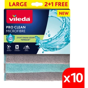 10 Paket 3'lü Pro Clean Enzim Teknolojili Mikrofiber Temizlik Bezi