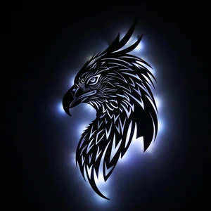 Ledli Işıklı Portre Kartal Figürlü Tablo Duvar Dekorlu Gece Lambası