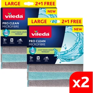2 Paket 3'lü Pro Clean Enzim Teknolojili Mikrofiber Temizlik Bezi