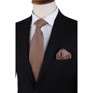 Klasik Kravat Sarı Küçük Desen Mikrofiber 8 cm Genişlik 155 cm Uzunluk