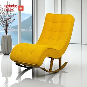 Smarto Relax swiss style Dinlenme Koltuğu Paris 2 Serisi (Sarı) –, Sallanan Ergonomik, Teddy/Şönil Kumaş, Modern Dekoratif Tekli Koltuk (Salon/Oturma Odası)