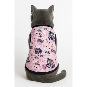 Organik Kumaşlı Köpek ve Kedi Kıyafeti - Beyaz Yıldızlı