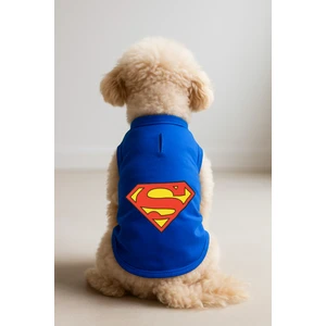 Kedi ve Köpek Kıyafeti & Elbisesi - Saks Mavi Superman Atlet