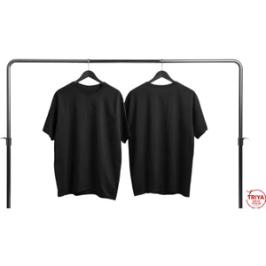 Triya Wear Studio Erkek Oversıze Siyah T-Shırt