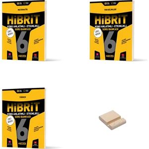 Hız Yayınları 6. Sınıf Matematik Fen ve Türkçe Hibrit Etkinlikli Soru Bankası 3lü Set + Telefon Standı