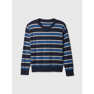 Erkek Çocuk Lacivert Desenli Intarsia Kazak