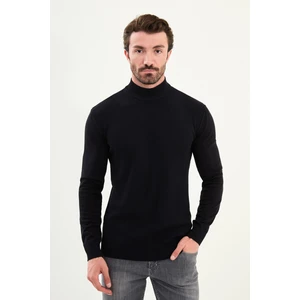 Çizgili Slim Fit Yarım Balıkçı Yaka Erkek Triko Kazak