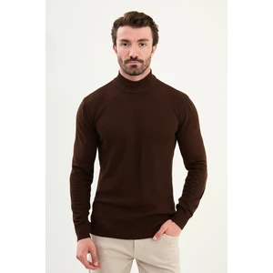 Çizgili Slim Fit Yarım Balıkçı Yaka Erkek Triko Kazak