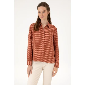U.s. Polo Assn. Kadın Somon Gömlek Desenli 50317243-VR047