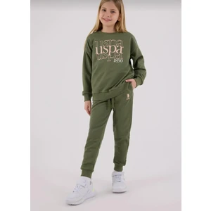 U.s. Polo Assn Kız Çocuk Haki Eşofman Takımı