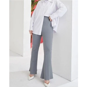 Kadın Siyah Likralı Ispanyol Paça Pantolon