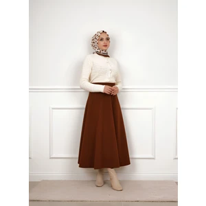 Scuba Krep Tesettür Kloş Etek