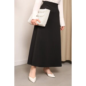 Çan Kesim Siyah Scuba Kloş Etek