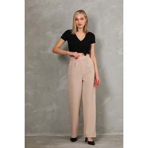 Kadın Kemer Çırtçırtlı Palazoo Pantalon