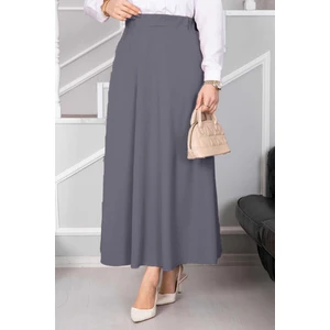 Kadın Siyah Scuba Krep Kumaş Kloş Tesettür ve Günlük Etek BOY:94-95CM