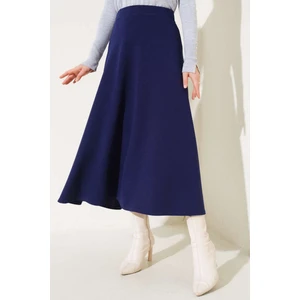 Çan Kesim Siyah Scuba Kloş Etek