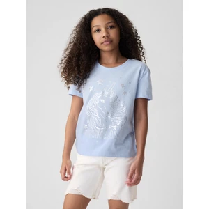 Kız Çocuk Açık Mavi Grafikli T-Shirt
