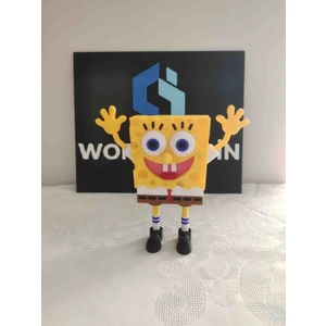 Workshopin 3D Sünger Bob Figürü 13 cm Çocuklar İçin Eğlenceli ve Dayanıklı Oyun Arkadaşı