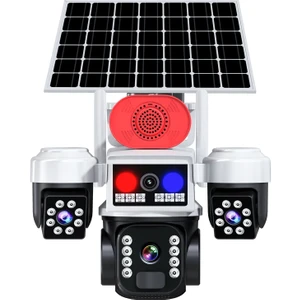 AV-S463 Beyaz 3 Kameralı Sim Kartlı 4g Güneş Enerjili Solar Kamera